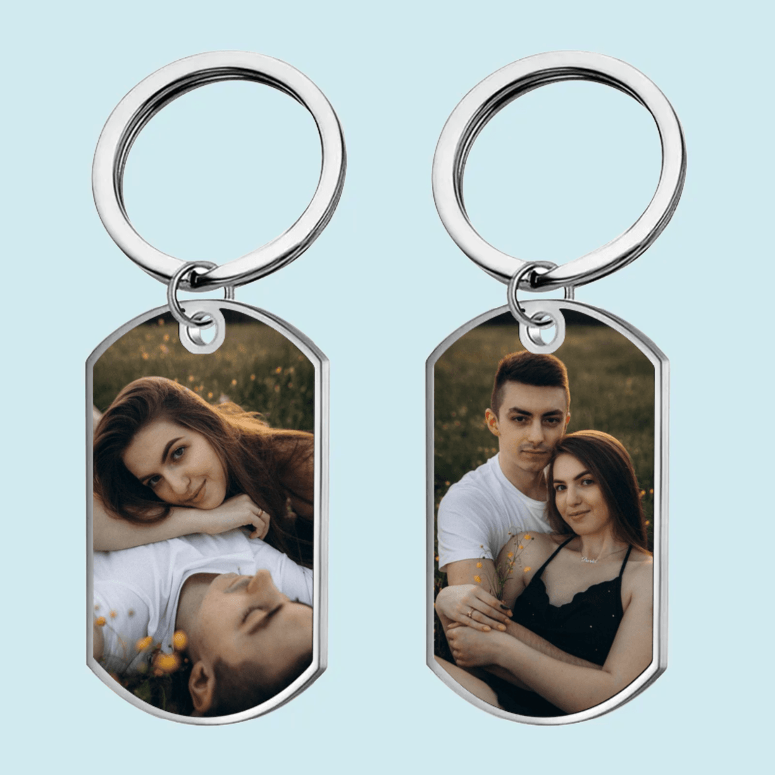 Custom Photo Keychain personalized stainless steel keychain, alternate view 4