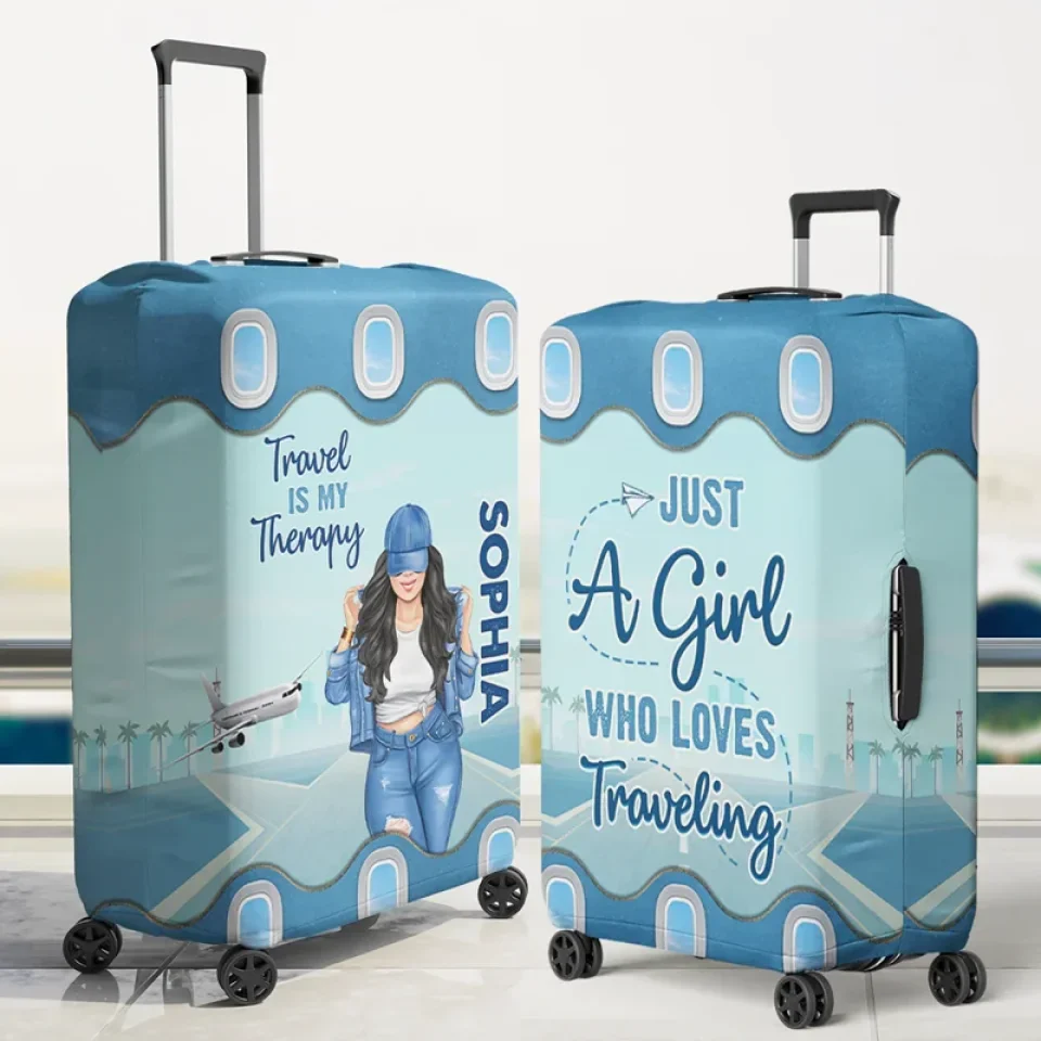 Up In The Clouds, Where I Belong - Personalized Custom Luggage Cover - Summer Vacation Gift, Gift For Travel Lovers