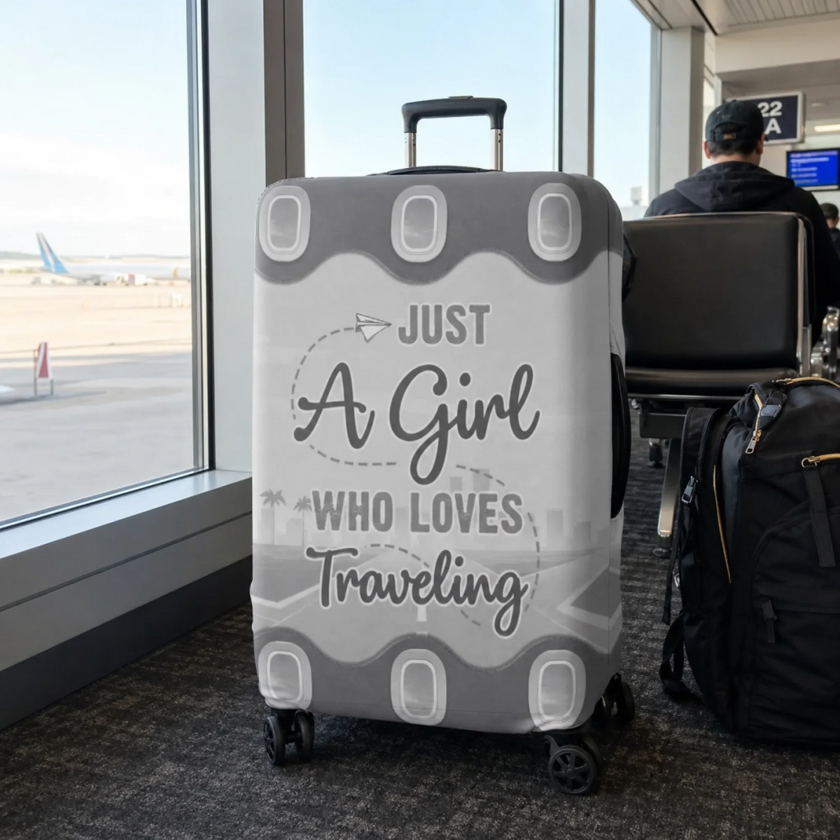 Up In The Clouds, Where I Belong - Personalized Custom Luggage Cover - Summer Vacation Gift, Gift For Travel Lovers