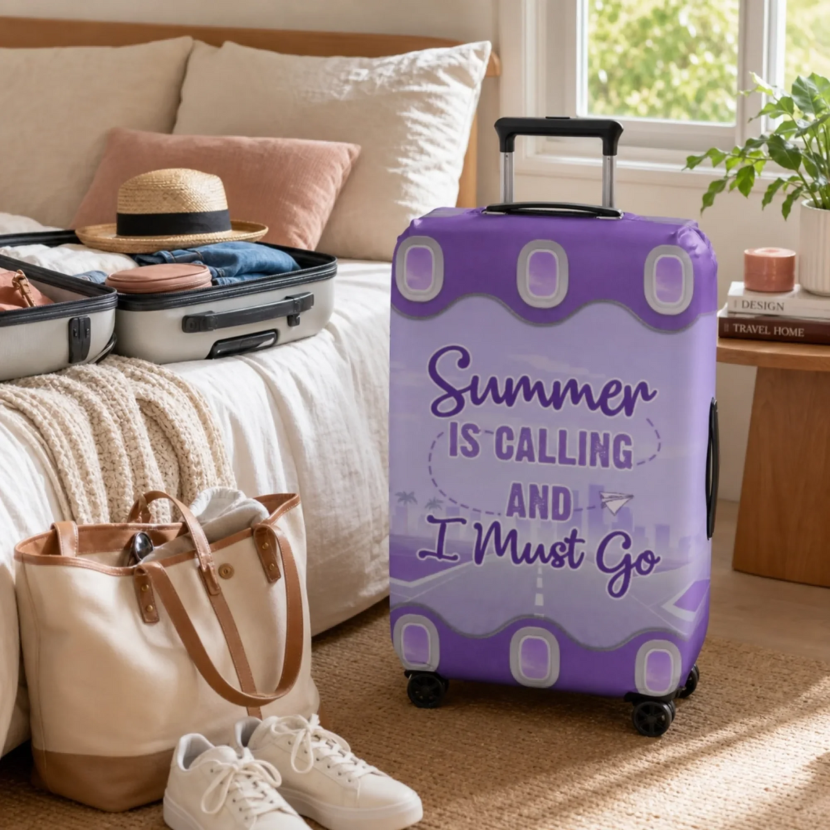 Up In The Clouds, Where I Belong - Personalized Custom Luggage Cover - Summer Vacation Gift, Gift For Travel Lovers