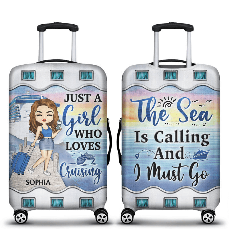 Just A Girl Boy Who Loves Cruising personalized luggage cover, main view