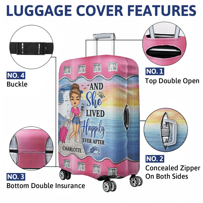 Just A Girl Boy Who Loves Cruising personalized luggage cover, alternate view 4