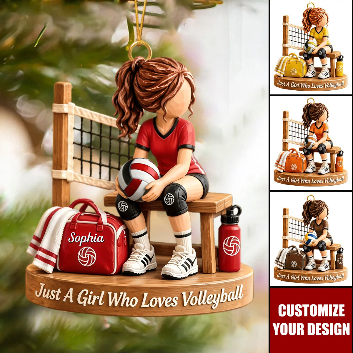 Custom Volleyball Player Christmas - Personalized Custom Shaped Acrylic Ornament - Christmas Gift for Volleyball Player, Volleyball Gift For Daughter, Granddaughter