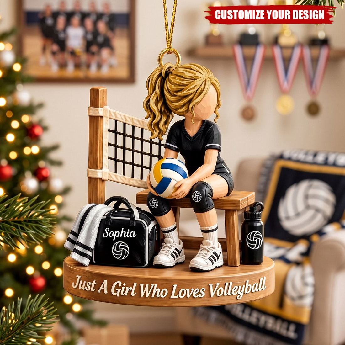 Custom Volleyball Player Christmas - Personalized Custom Shaped Acrylic Ornament - Christmas Gift for Volleyball Player, Volleyball Gift For Daughter, Granddaughter