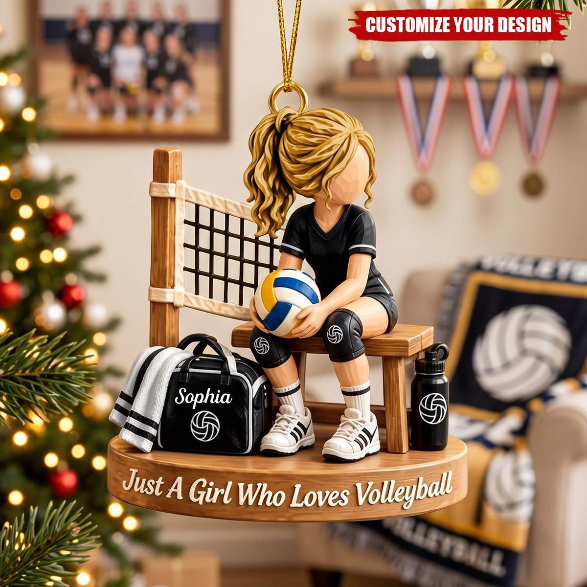 Custom Volleyball Player Christmas - Personalized Custom Shaped Acrylic Ornament - Christmas Gift for Volleyball Player, Volleyball Gift For Daughter, Granddaughter
