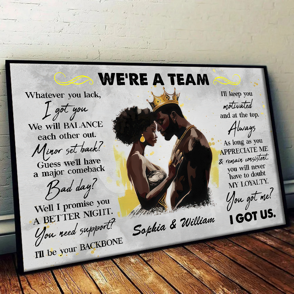 Custom Photo We're A Team - Custom Canvas Prints - Personalized Gift For Valentine, Anniversary, Husband Wife, Her/Him, Girlfriend, Boyfriend