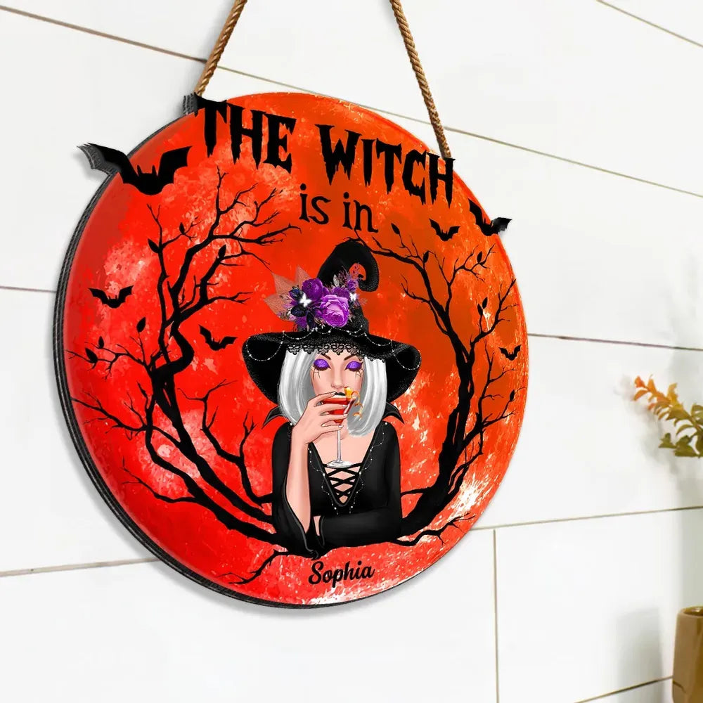 Personalized The Witch Is In wood sign, alternate view 4