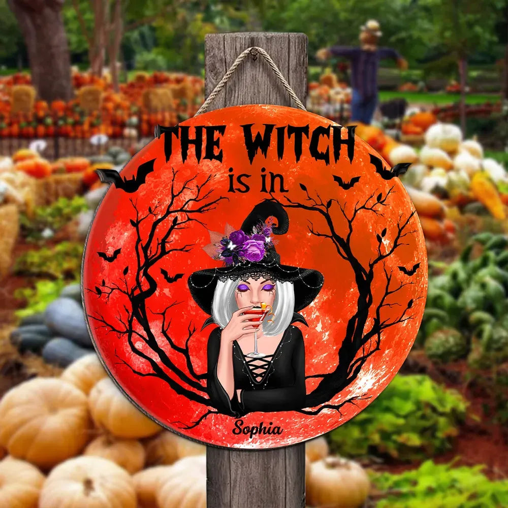 Personalized The Witch Is In wood sign, alternate view 2