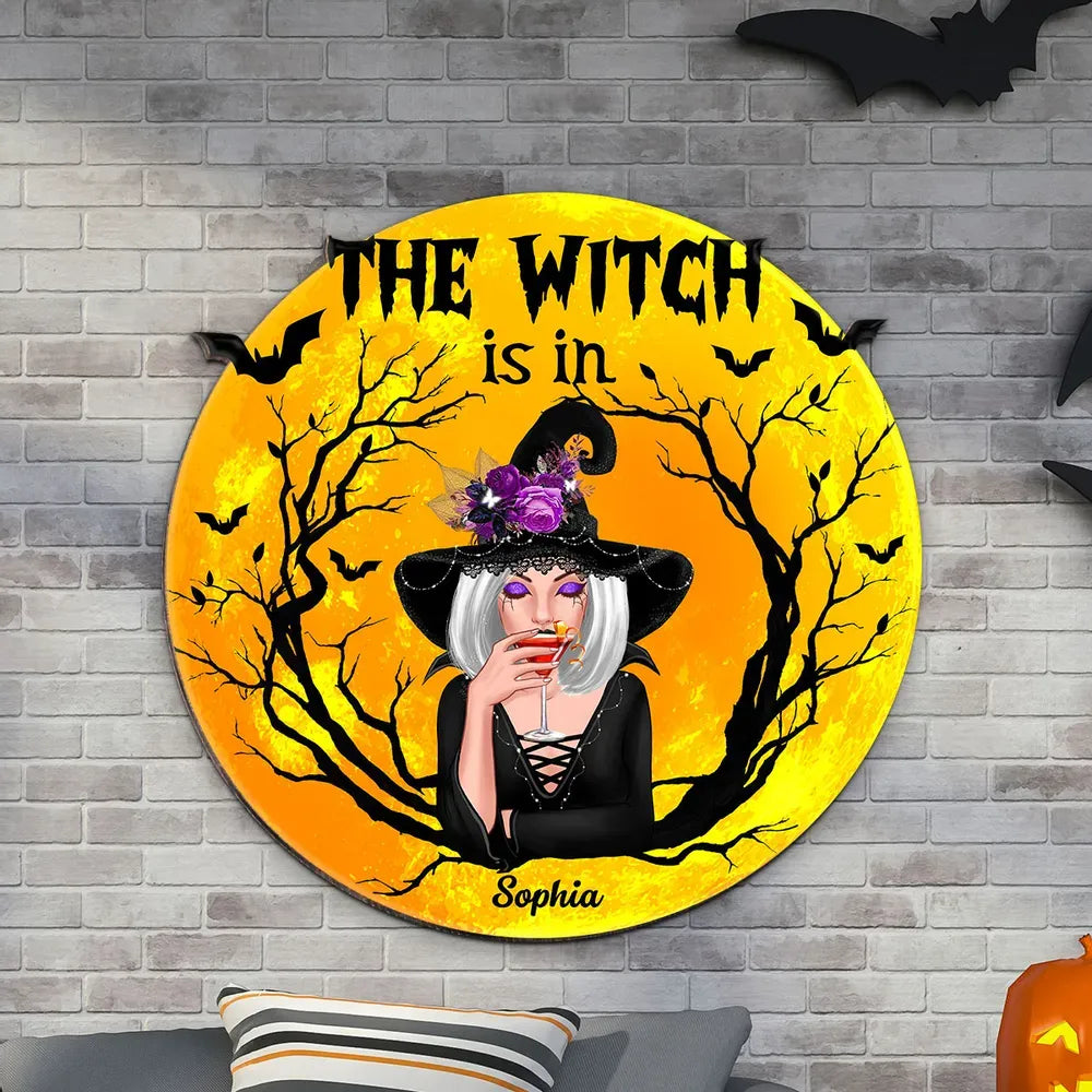 Personalized The Witch Is In wood sign, alternate view 6