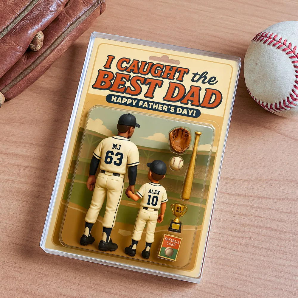 Personalized We Caught the Best Dad Baseball acrylic plaque, alternate view 3