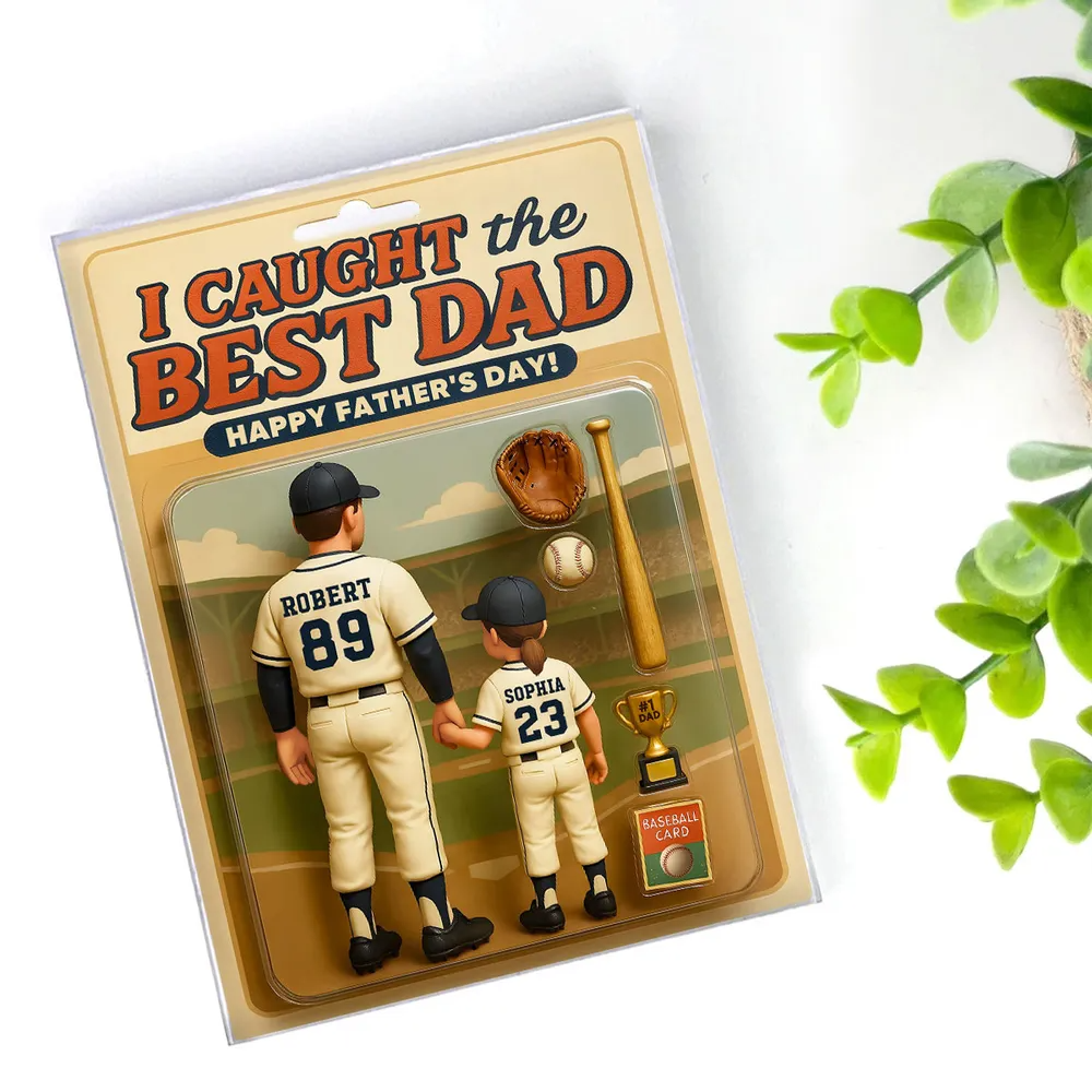 We Caught the Best Dad Baseball - Personalized Rectangle Acrylic Plaque - Gift For Dad, Daddy, Father's Day
