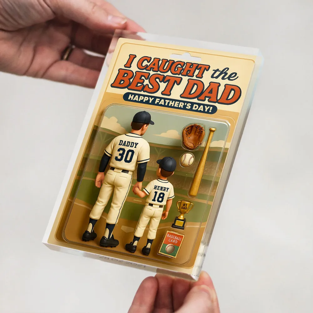 We Caught the Best Dad Baseball - Personalized Rectangle Acrylic Plaque - Gift For Dad, Daddy, Father's Day