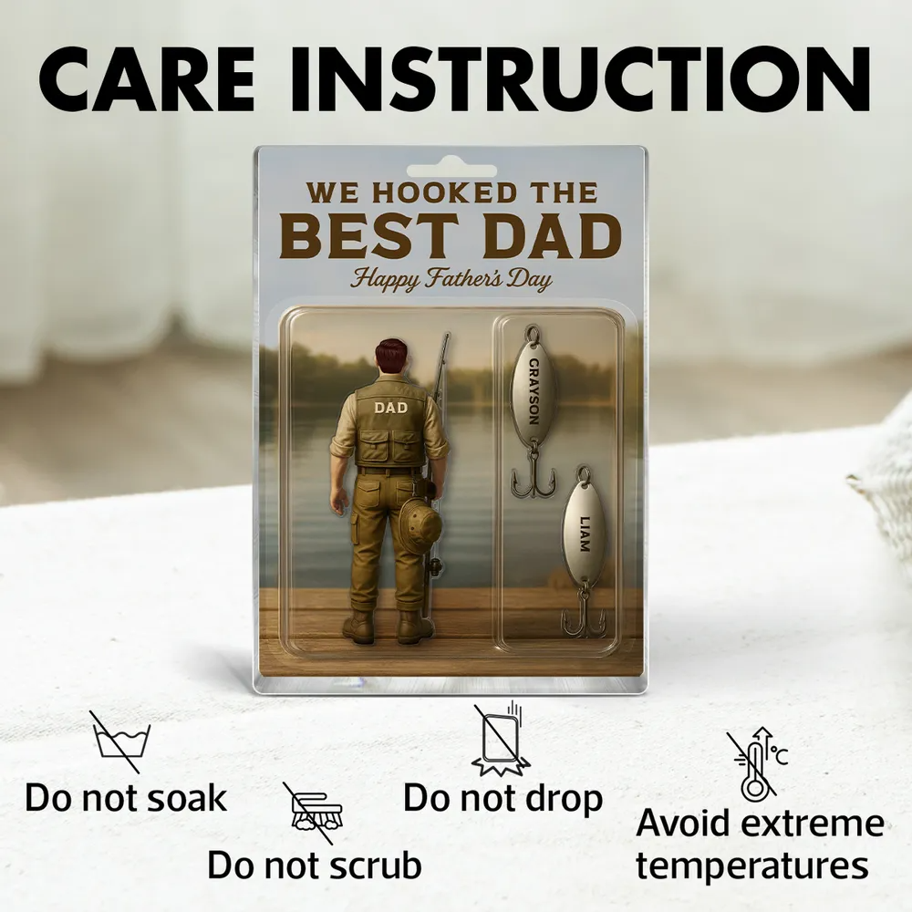 We Hooked The Best Dad Fishing With Kids' Names - Personalized Rectangle Acrylic Plaque - Gift For Dad, Daddy, Father's Day