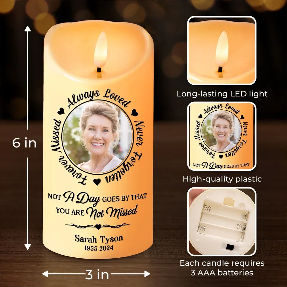 Custom Photo We Miss You And Love You Always candle, alternate view 4