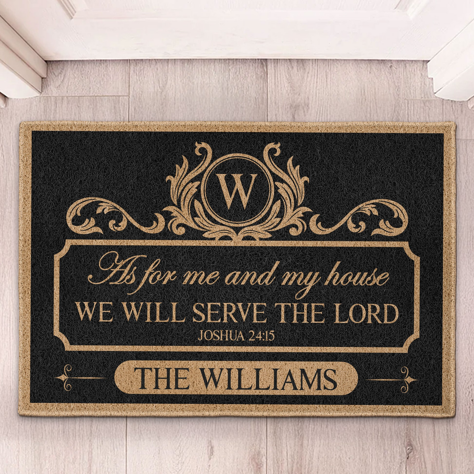 We'll Serve The Lord - Personalized Doormat - Gift for Family, Home Decor, Christian Gift