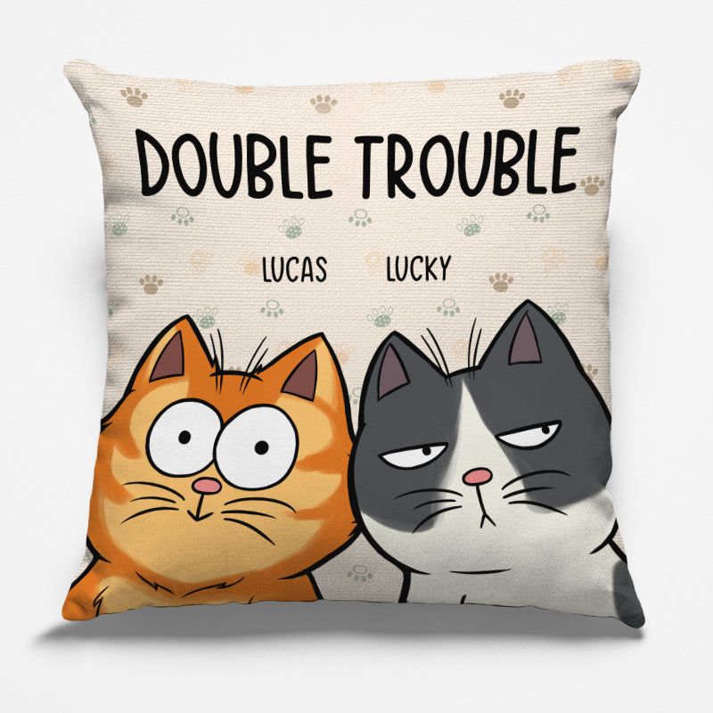 Personalized We're The Trouble Dog/Cat pillow, main view
