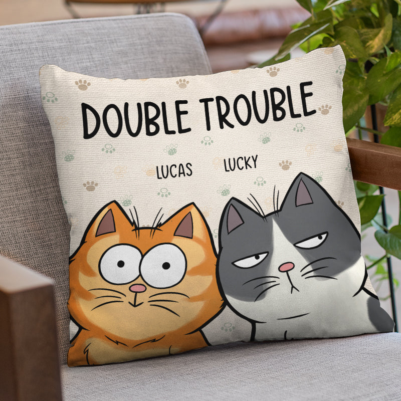 Personalized We're The Trouble Dog/Cat pillow, alternate view 3