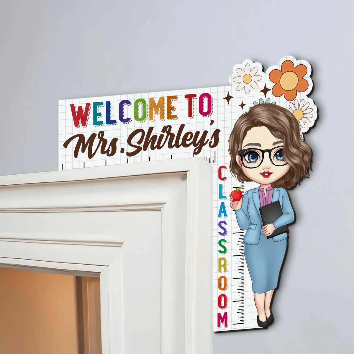 Welcome To My Class Teacher - Personalized Door Corner Wood Sign - Back To School, 1st Day of School - Custom Gift For Teachers & Educators, Classroom Decoration
