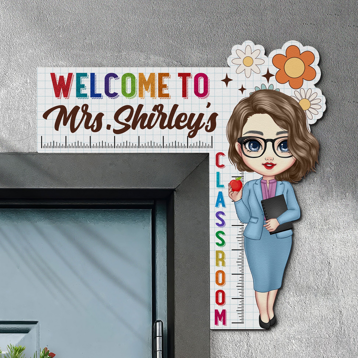 Welcome To My Class Teacher - Personalized Door Corner Wood Sign - Back To School, 1st Day of School - Custom Gift For Teachers & Educators, Classroom Decoration