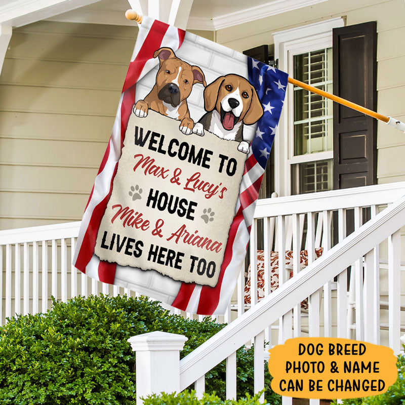Welcome To The Dog House - Personalized Garden Flag - America 250th Anniversary, 4th Of July Gifts For Dog Lovers