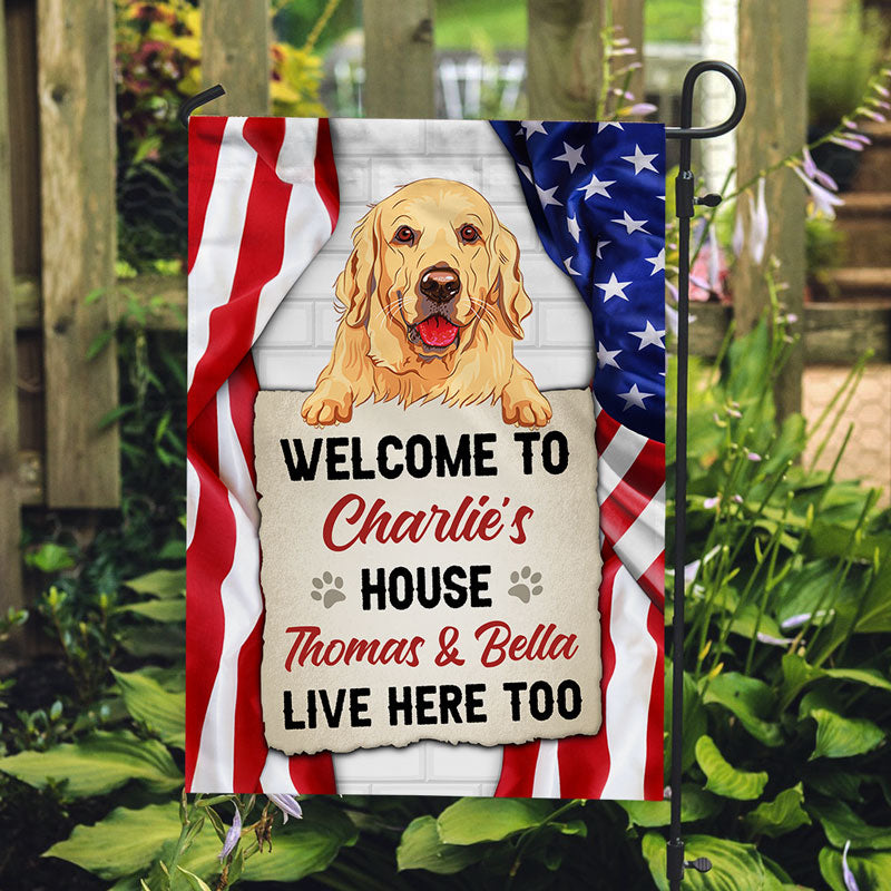 Welcome To The Dog House - Personalized Garden Flag - America 250th Anniversary, 4th Of July Gifts For Dog Lovers
