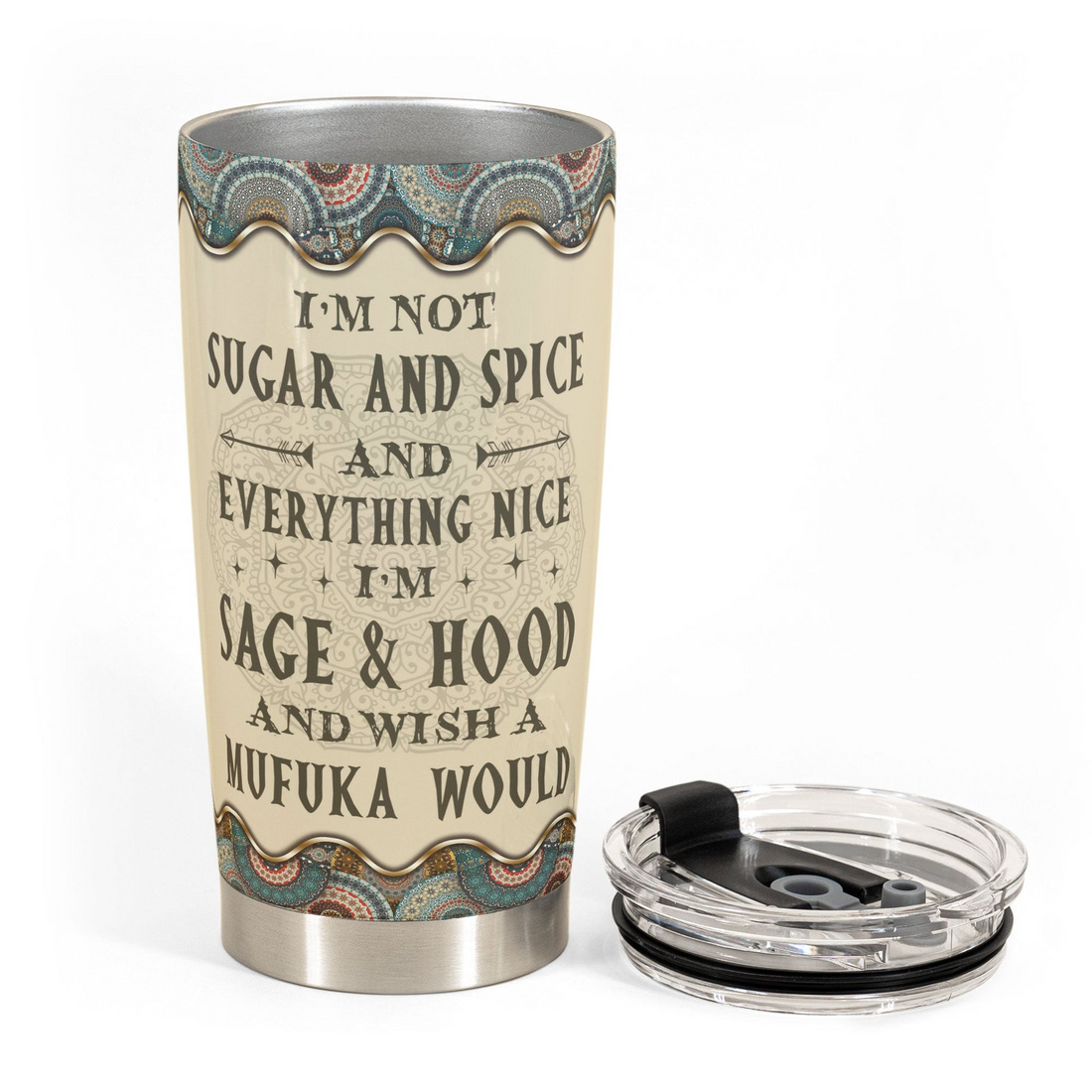 Personalized Wish A Mufuka Would Yoga 20oz tumbler, alternate view 3