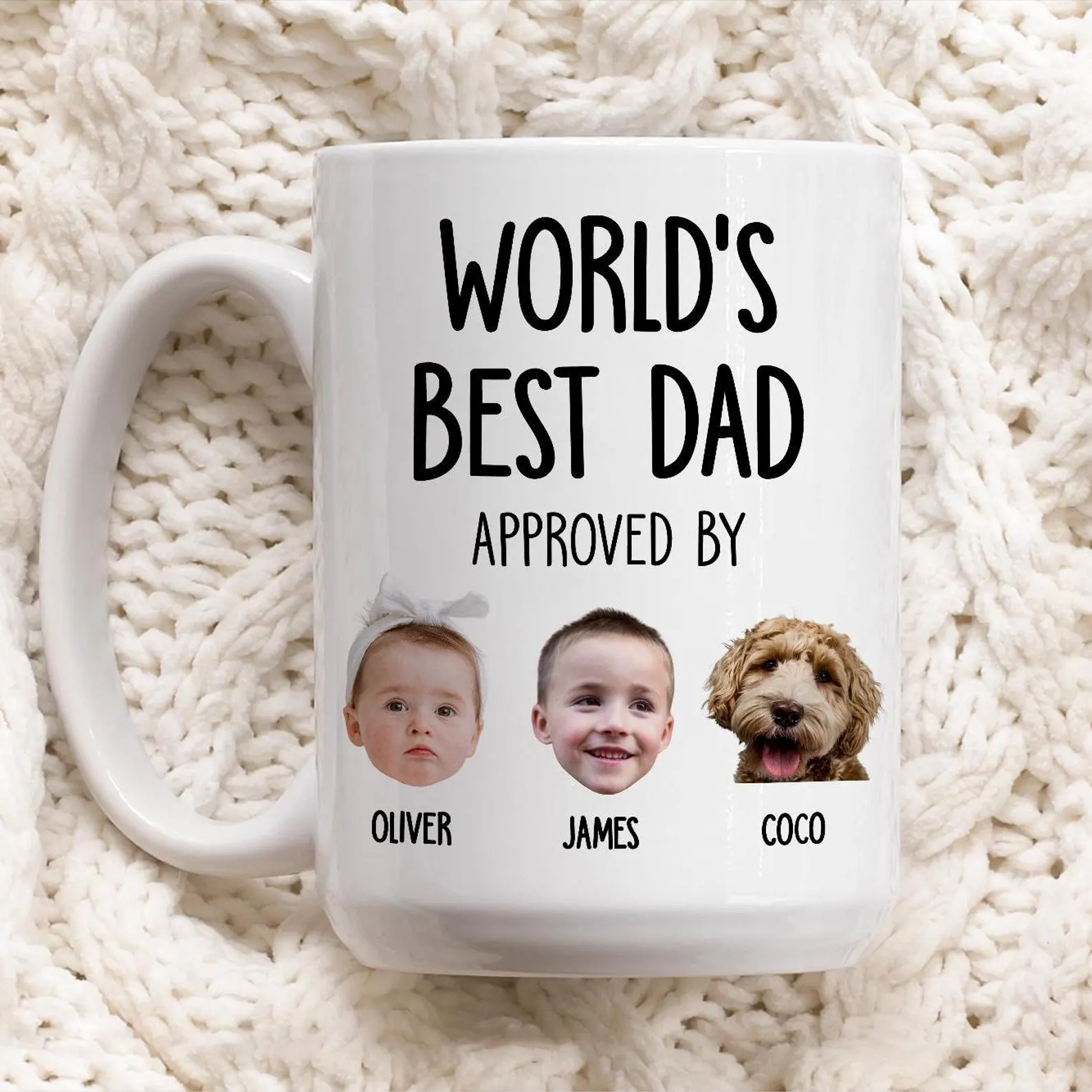 Custom Photo World's Best Dad - Personalized Custom Mug - Father's Day Gift For Dad, Daddy, Papa