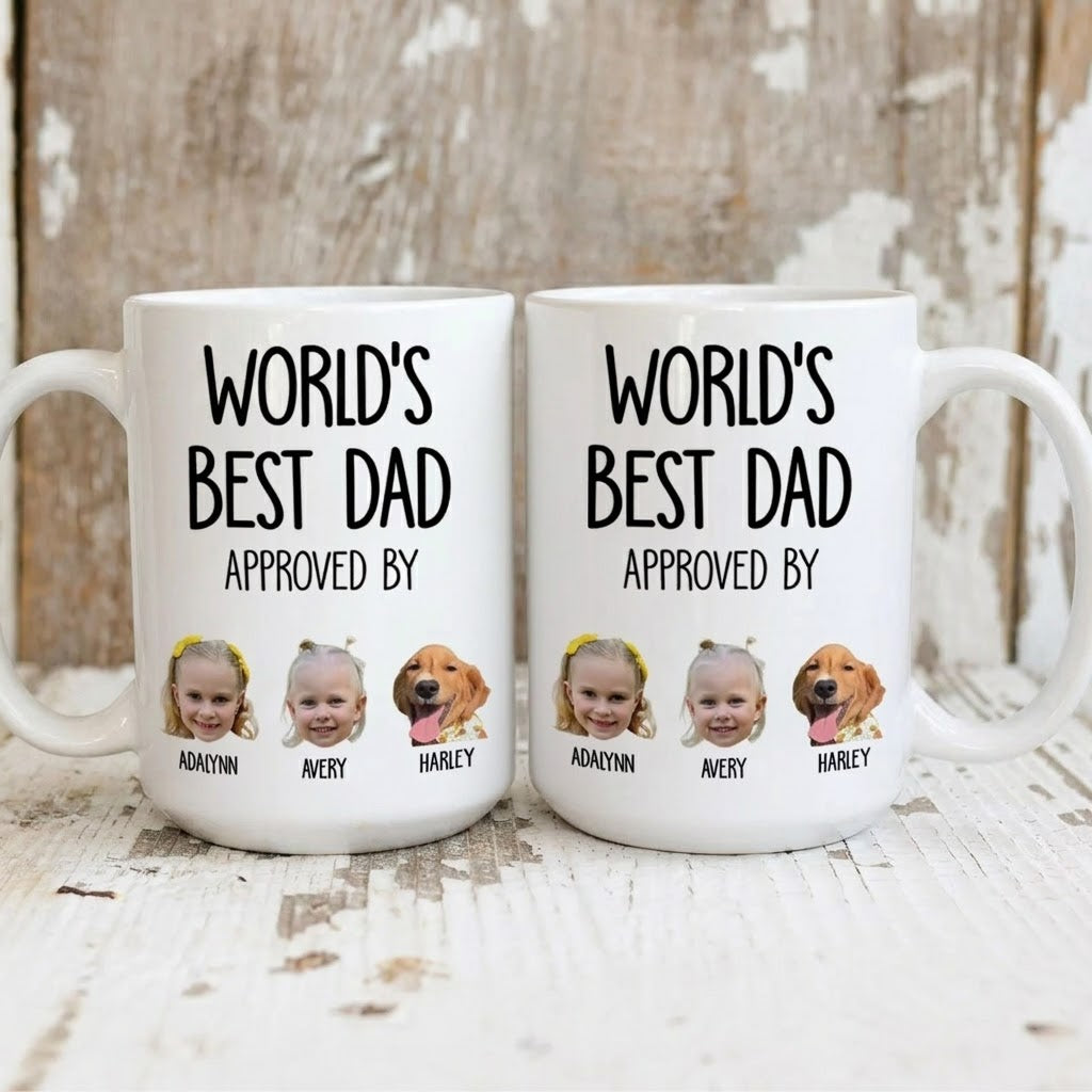 Custom Photo World's Best Dad - Personalized Custom Mug - Father's Day Gift For Dad, Daddy, Papa