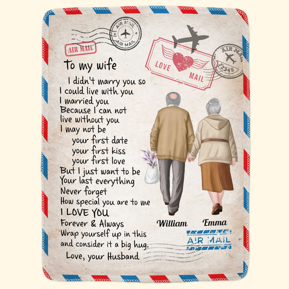 Personalized Wrap Yourself Up In This Blanket Old Couple fleece blanket, product with name options