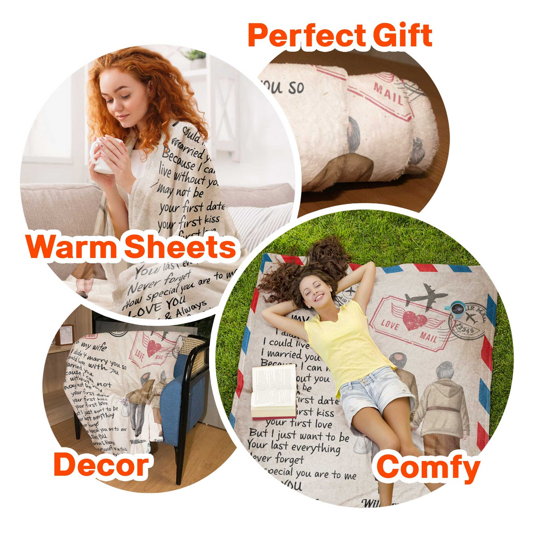 Personalized Wrap Yourself Up In This Blanket Old Couple fleece blanket, size guide chart