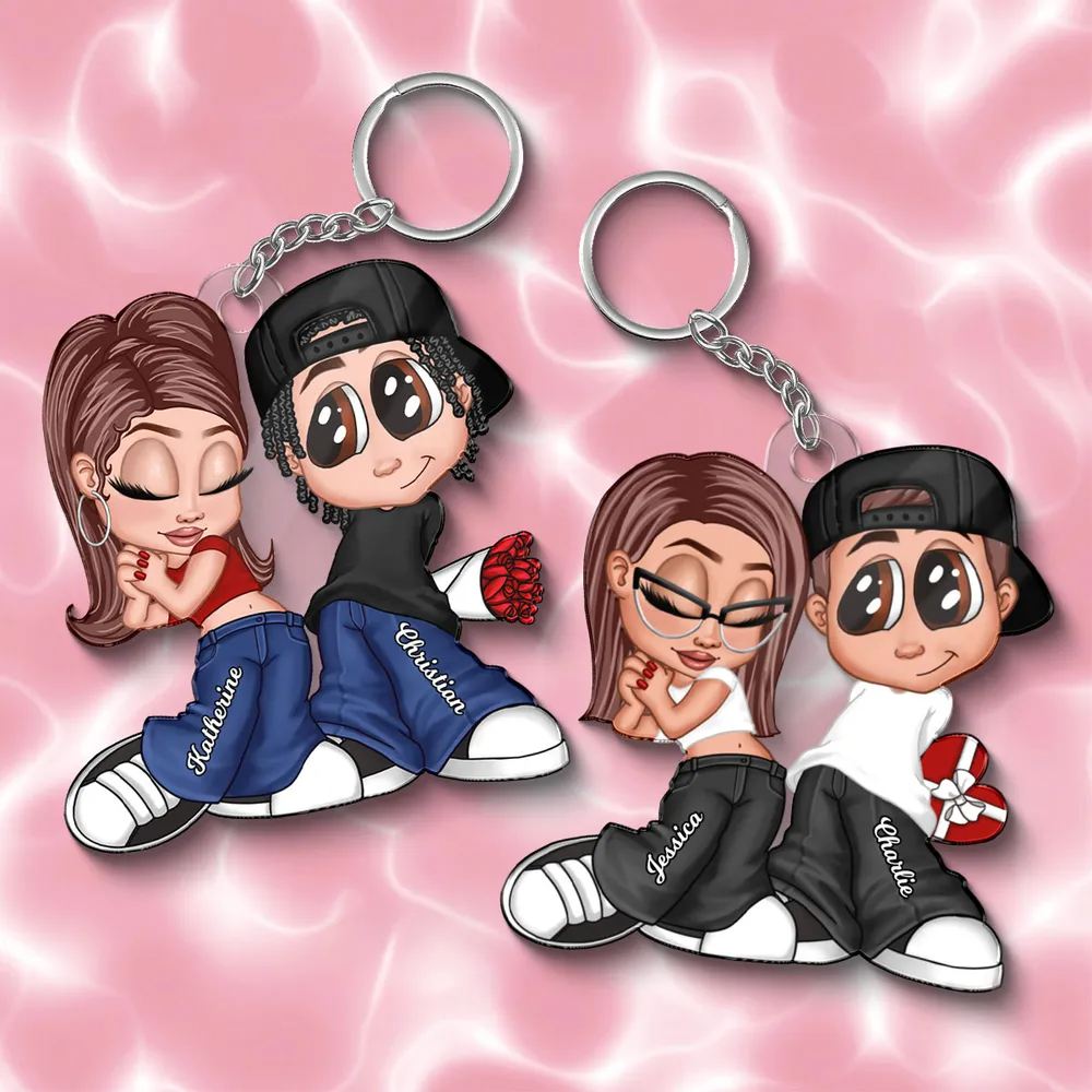 Y2K Couple Personalized Acrylic Keychain personalized acrylic keychain, alternate view 5