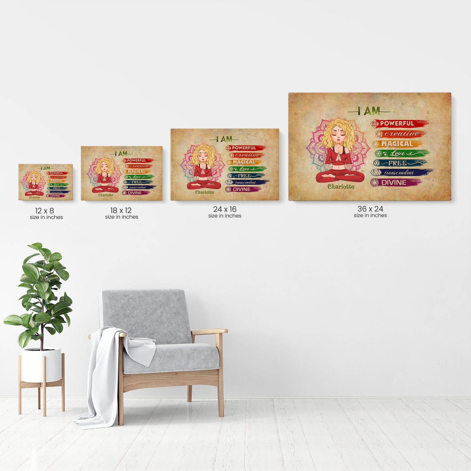 Custom Yoga Canvas - Yoga Etiquette - Personalized Inspirational Gift for Women, Yoga Lovers, Mindfulness Decor, Meditation