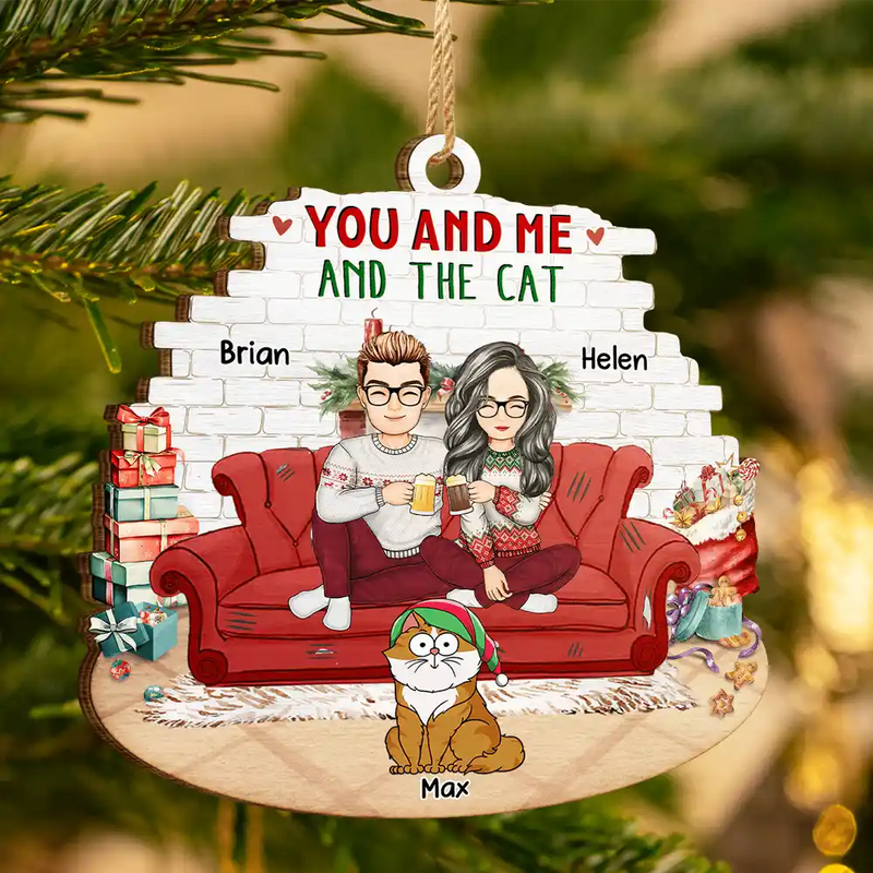 You And Me And The Cats custom shaped wood ornament, alternate view 4