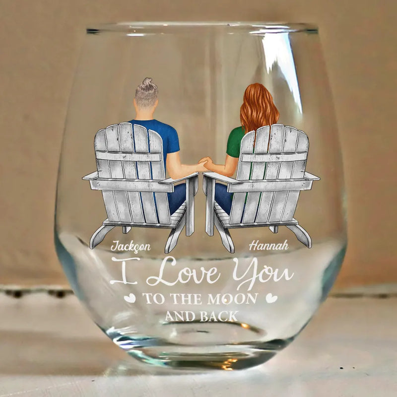 Personalized You And Me We Got This Anniversary Couple wine glass, alternate view 4
