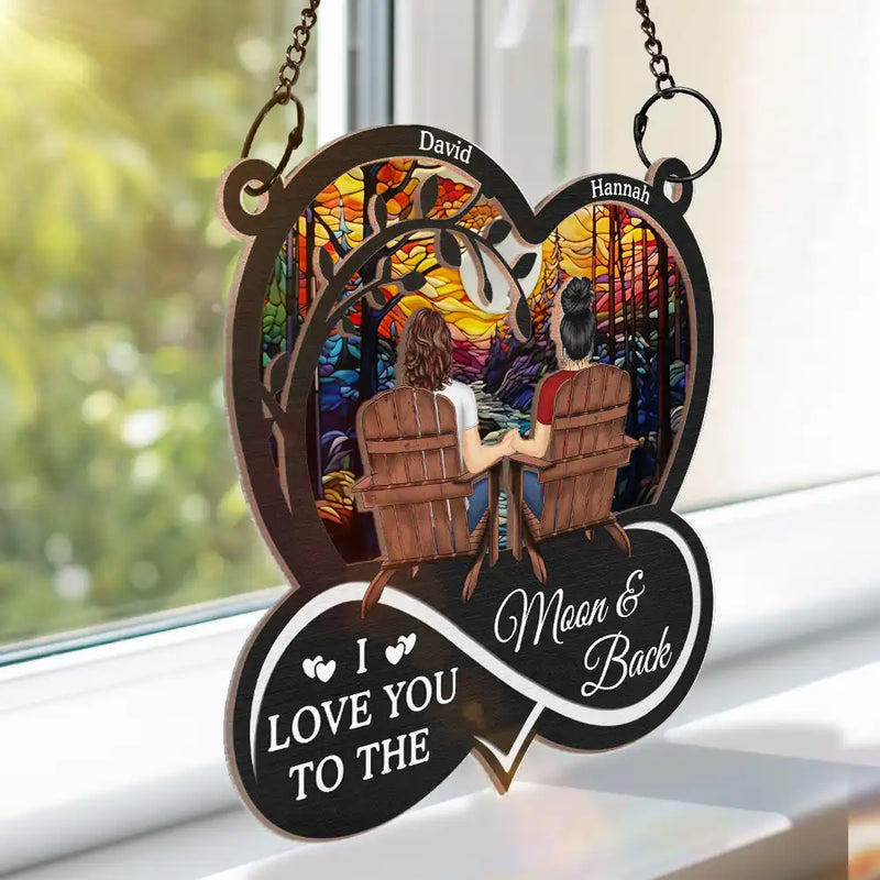 You & Me We Got This Till Our Last Breath Couple personalized suncatcher ornament, alternate view 3