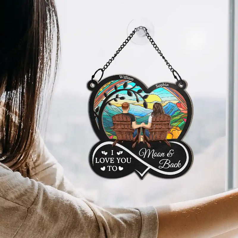 You & Me We Got This Till Our Last Breath Couple personalized suncatcher ornament, alternate view 4