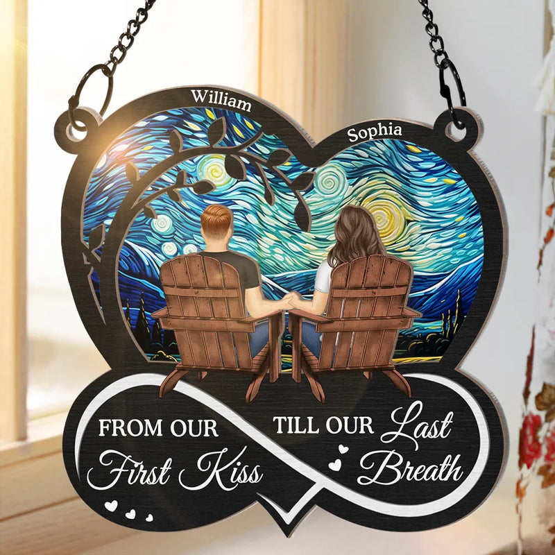 You & Me We Got This Till Our Last Breath Couple personalized suncatcher ornament, alternate view 5