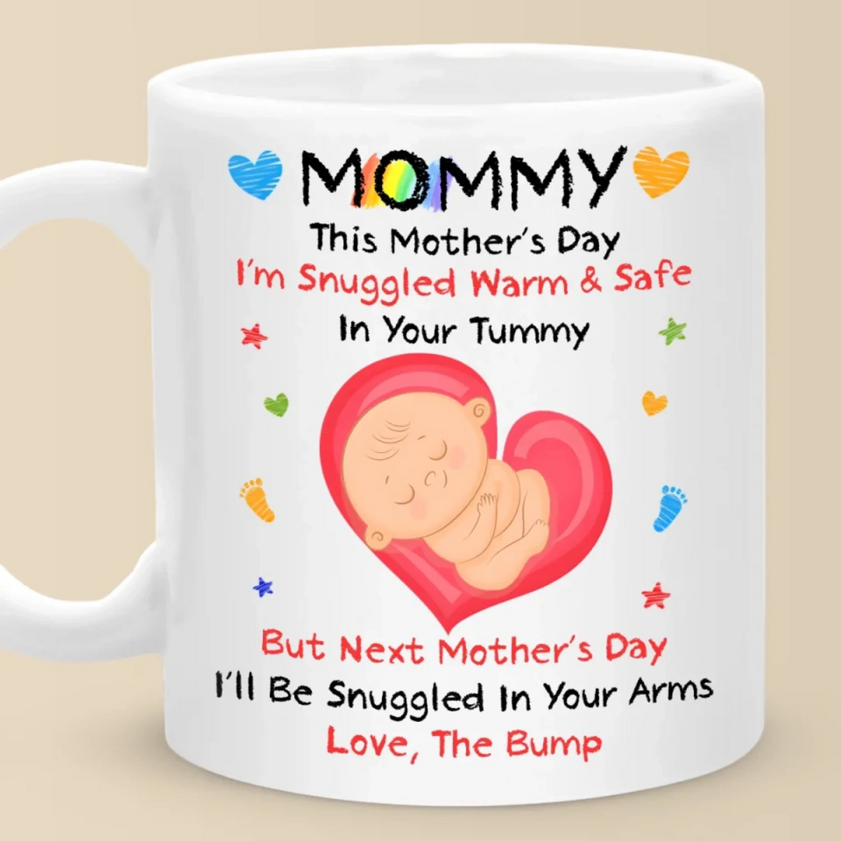 Mommy, You’re My First Home - Personalized Custom Mug - First Mother's Day, Gift For First Mom, Newborn Baby