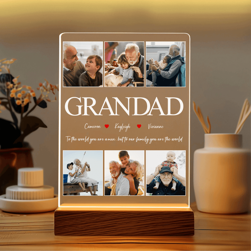 Personalized Best Grandad Ever led light, main view