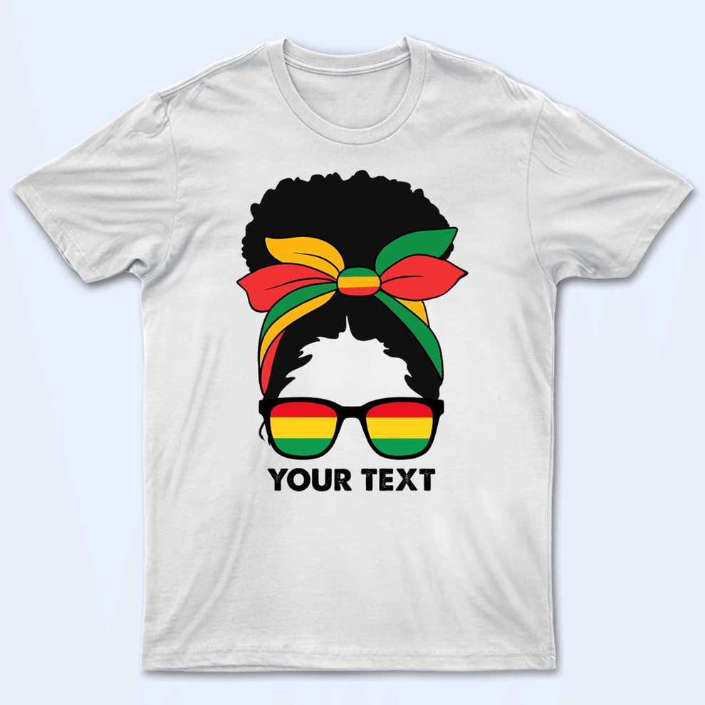 Personalized African Messy Bun Hair t-shirt, main view