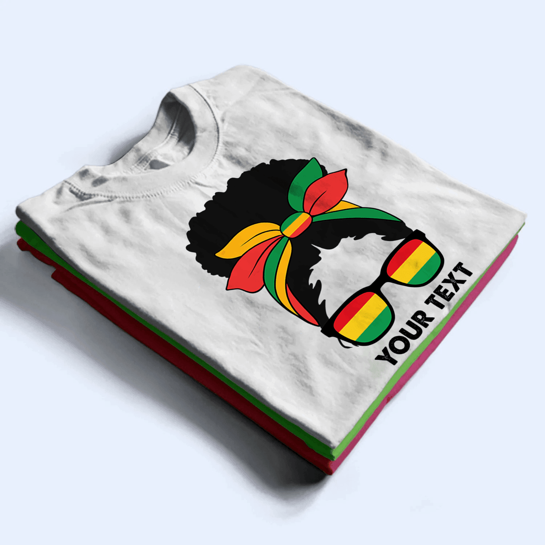 Personalized African Messy Bun Hair t-shirt, alternate view 3