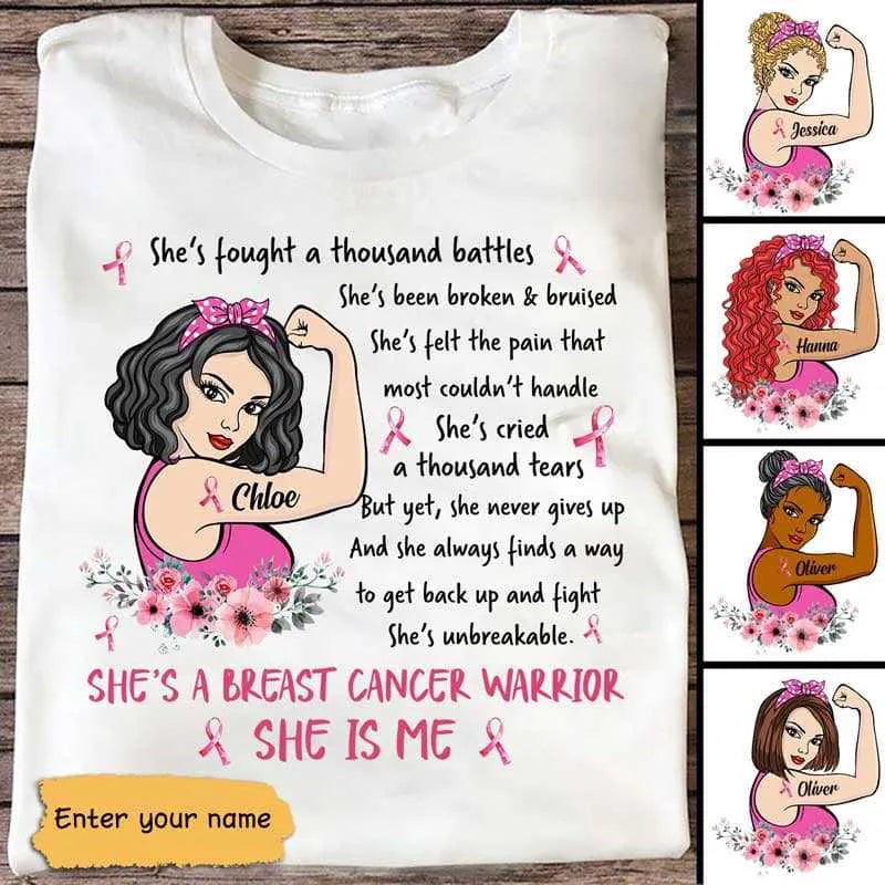 Personalized I Am Breast Cancer Warrior t-shirt, main view