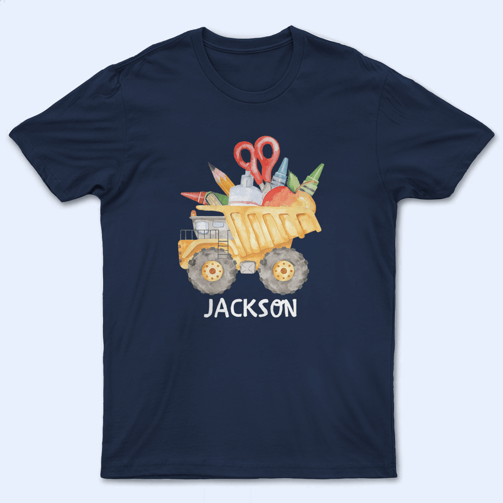 Custom Youth T Shirt, Personalized Back to School Crayon Truck youth t-shirt, main view