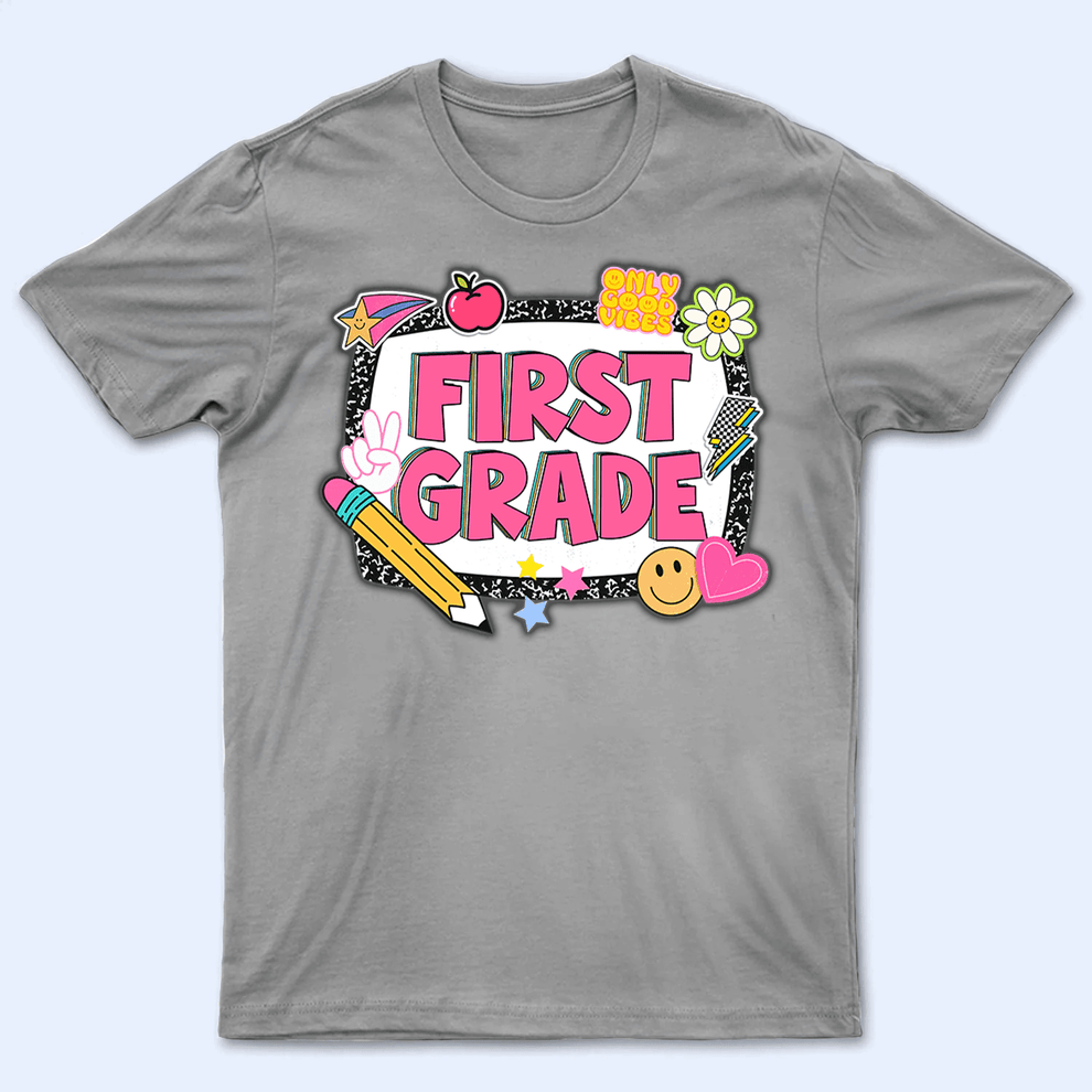 Personalized Back To School Sticker Shirt Design t-shirt, main view