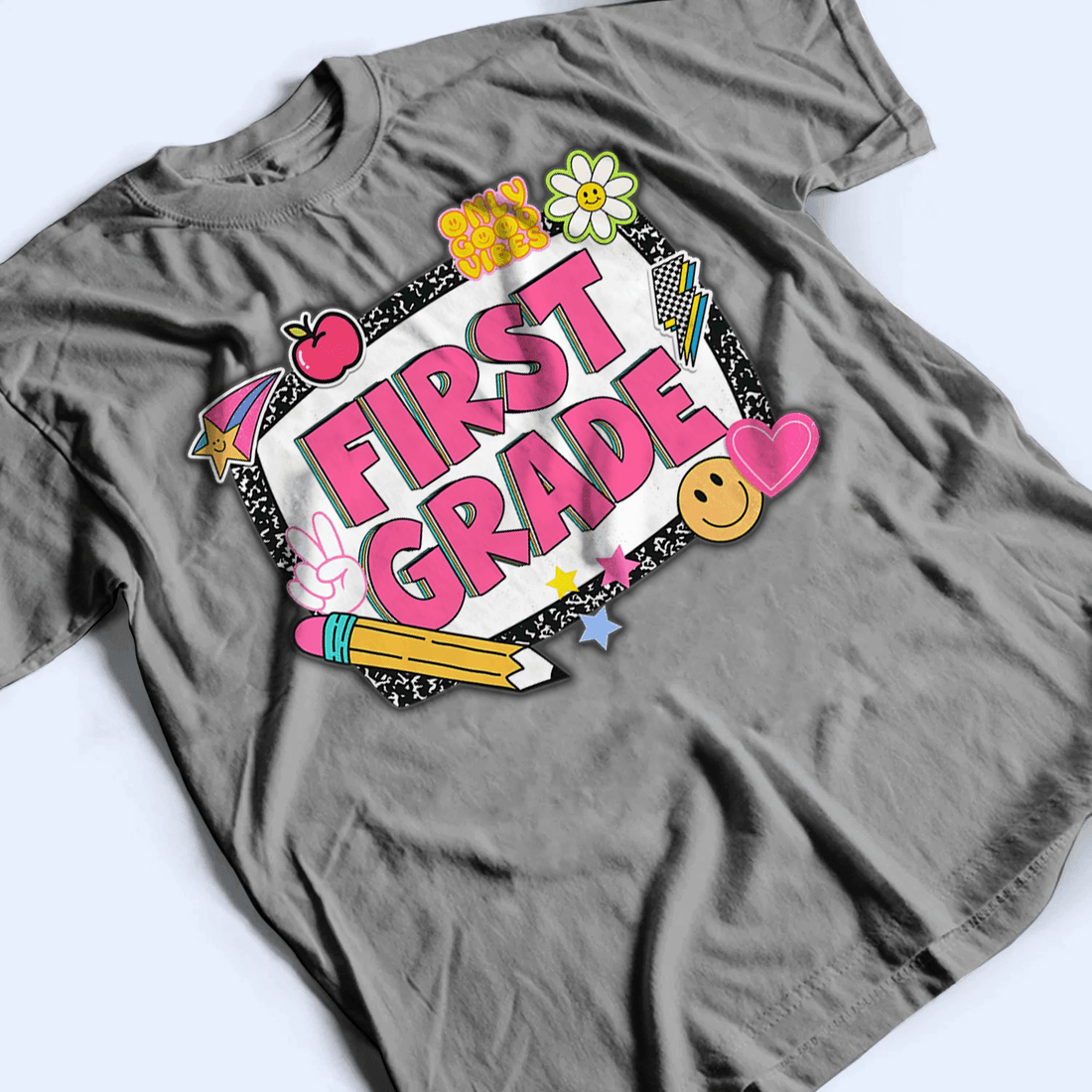 Personalized Back To School Sticker Shirt Design t-shirt, alternate view 3