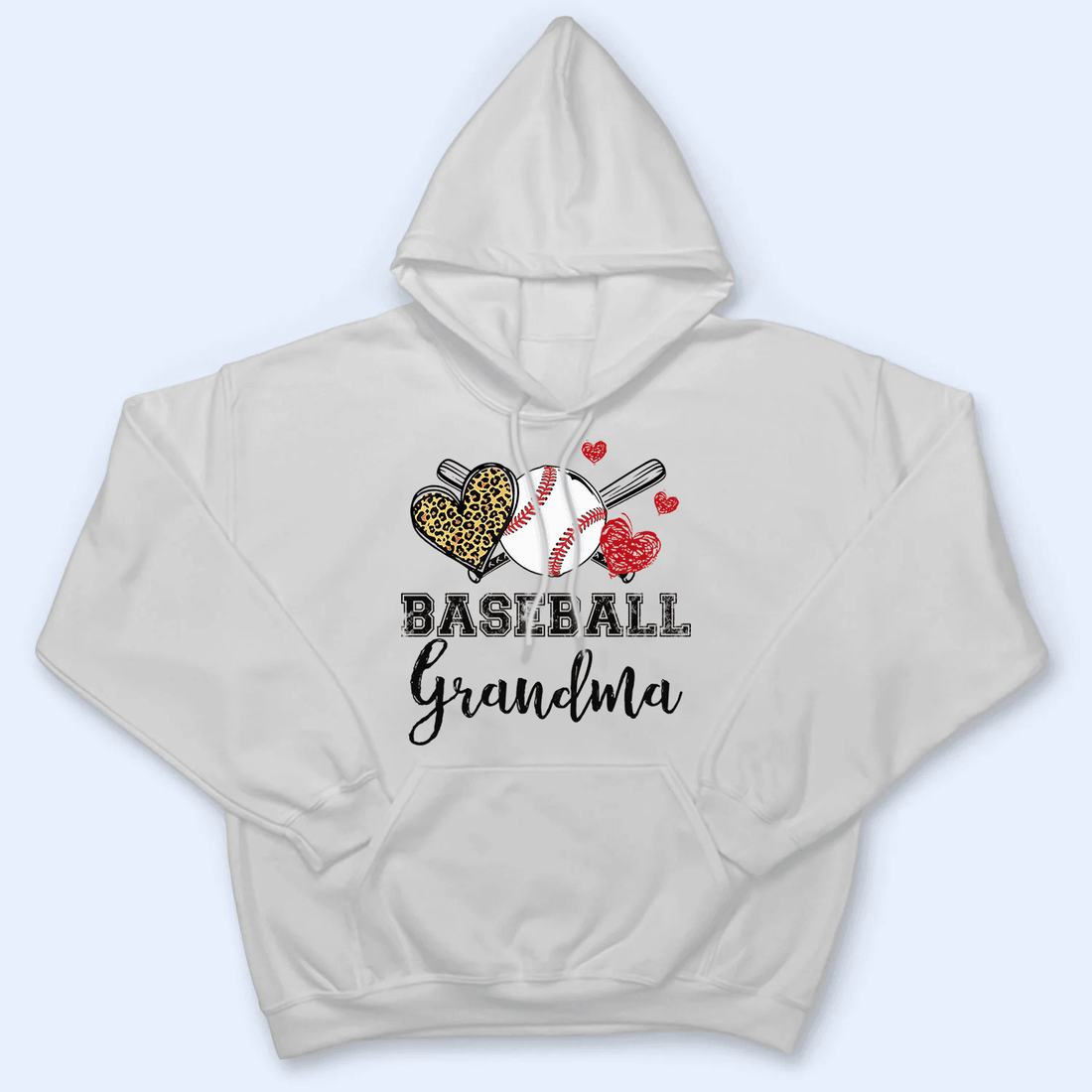 Baseball Grandma Leopard Heart - Personalized Custom T Shirt - Gift for Grandma/Nana/Mimi, Mom, Wife, Grandparent - Suzitee Store