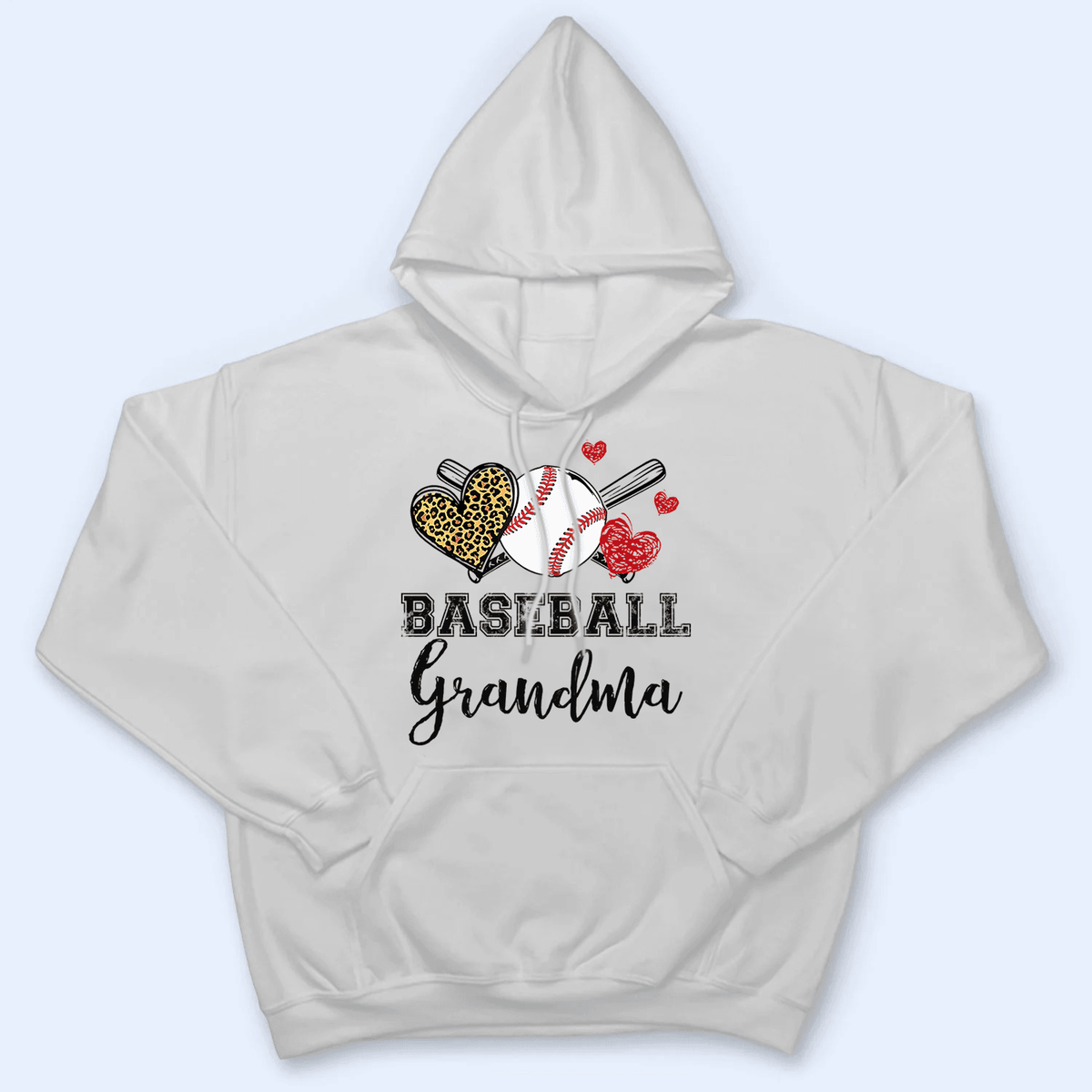 Baseball Grandma Leopard Heart - Personalized Custom T Shirt - Gift for Grandma/Nana/Mimi, Mom, Wife, Grandparent - Suzitee Store