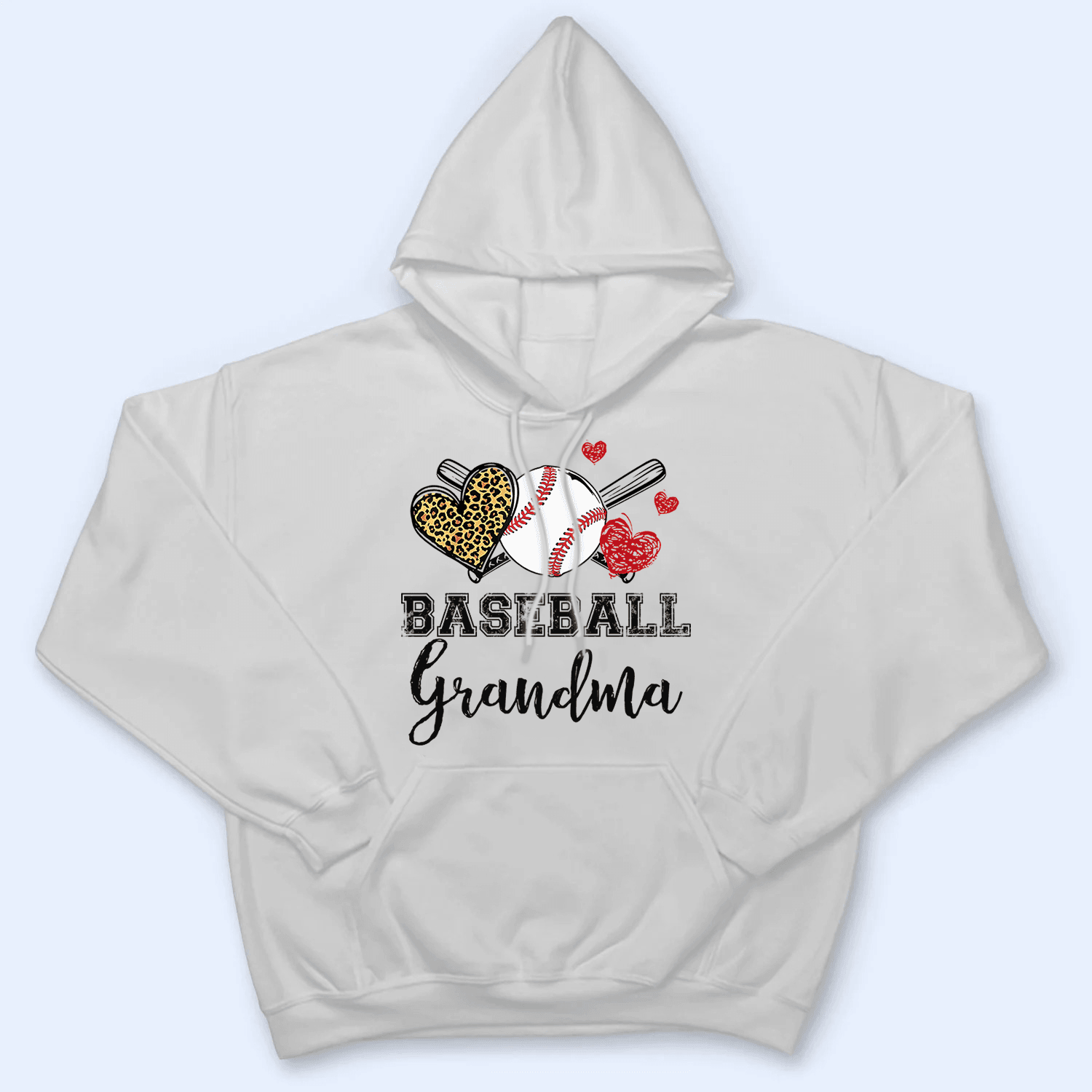 Baseball Grandma Leopard Heart - Personalized Custom T Shirt - Gift for Grandma/Nana/Mimi, Mom, Wife, Grandparent - Suzitee Store