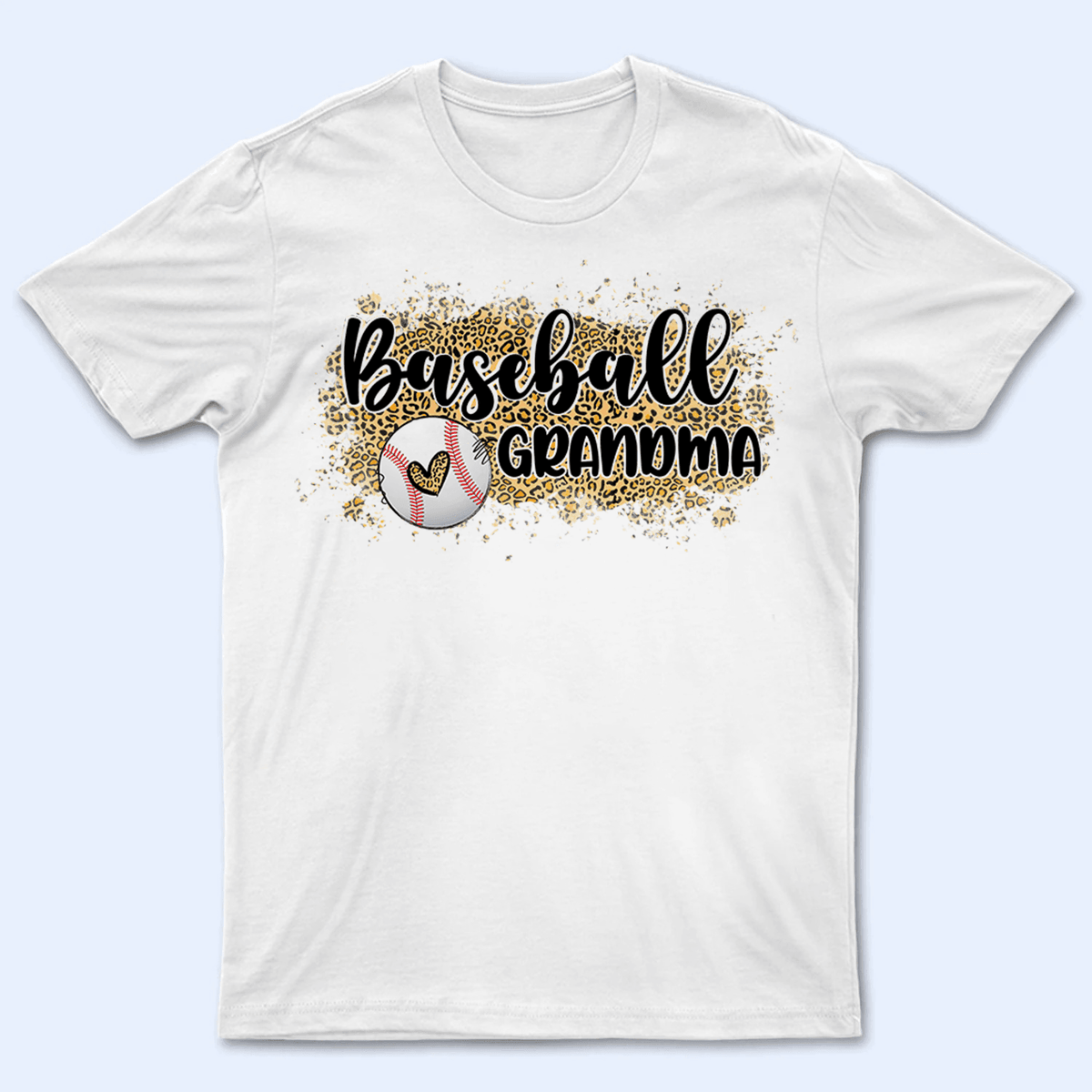 Baseball Grandma Leopard - Personalized Custom T Shirt - Gift for Grandma/Nana/Mimi, Mom, Wife, Grandparent - Suzitee Store