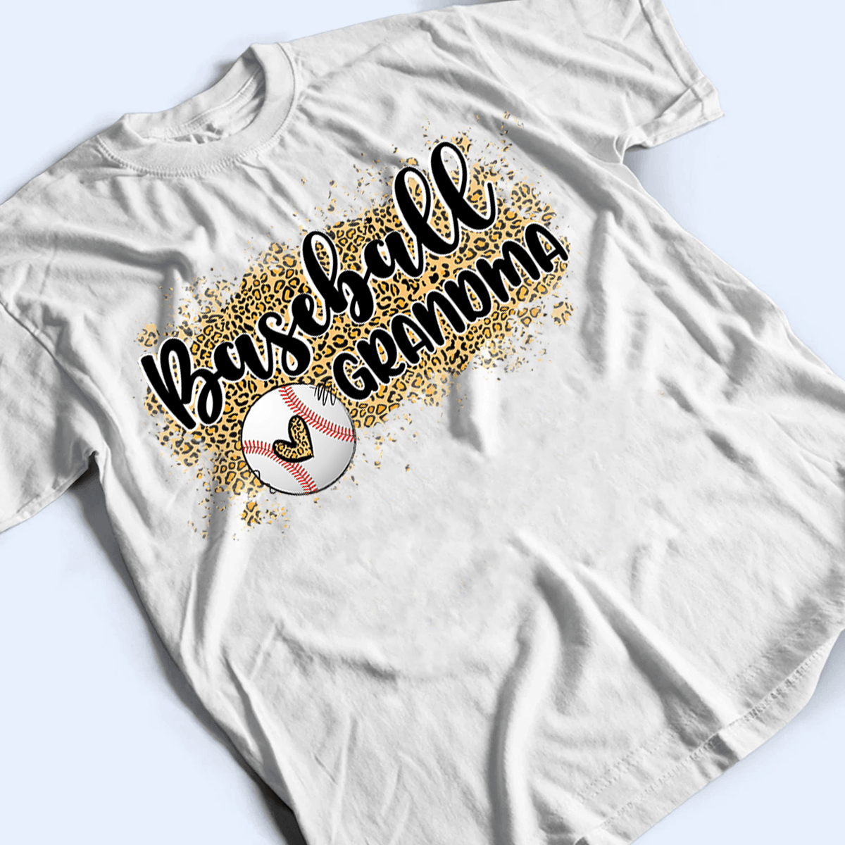 Baseball Grandma Leopard - Personalized Custom T Shirt - Gift for Grandma/Nana/Mimi, Mom, Wife, Grandparent - Suzitee Store